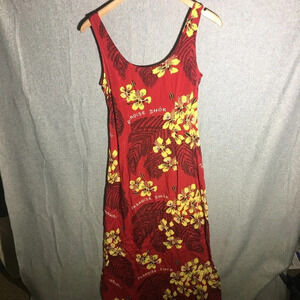 Womens Shok Dress Hawaiian Tropical Tourist Beachy Boho Vacation Maxi Length